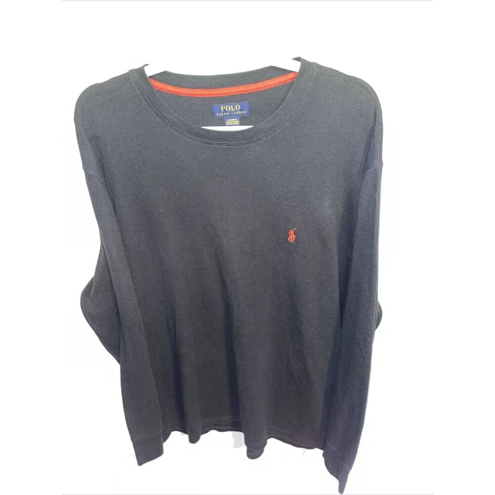 Polo Ralph Lauren Men’s Sleep Shirt Size 2XL Black Long Sleeve Comfort Sleepwear